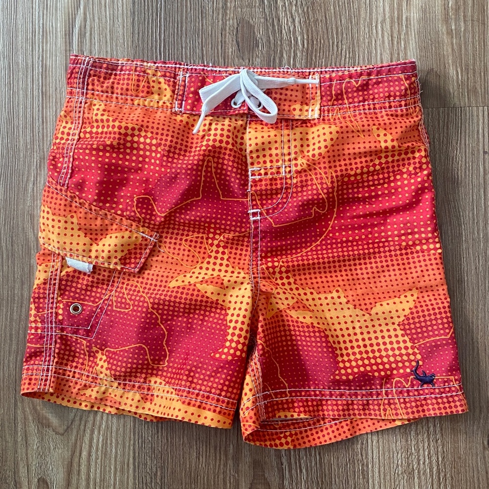 Joe Boxer Boys Swimsuit Trunks Red Orange with Sharks - 18 Months
